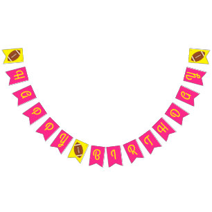 Bandeirinha Festa de aniversário Rosa de Futebol