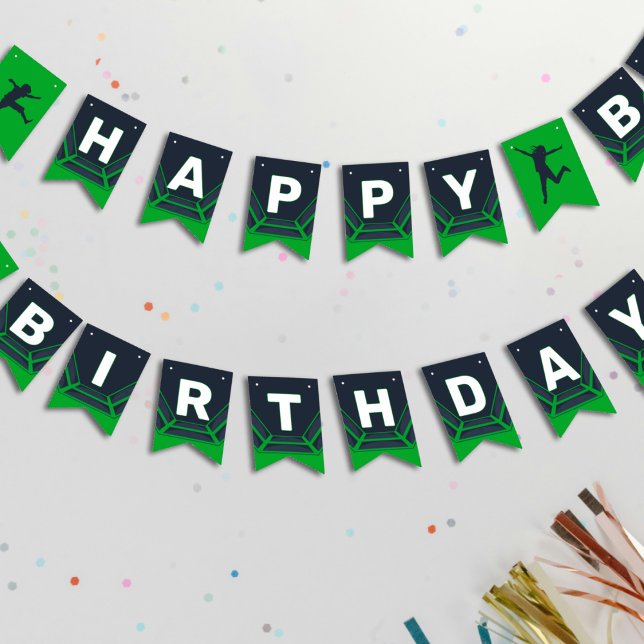 Bandeirinha Festa de aniversário Verde de Salto do Vamos do Pa (Criador carregado)