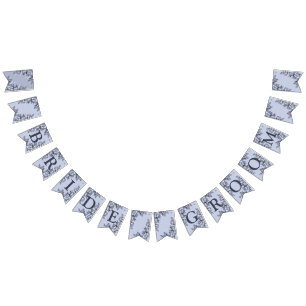 Bandeirinha Festa de casamento Cinza Marinho Azul Decor Modern