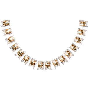 Bandeirinha Festa de casamento de boas-vindas Flores brancas l