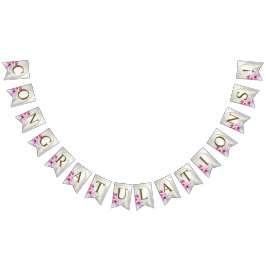 Bandeirinha Festa de casamento de boas-vindas Ouro cor-de-rosa