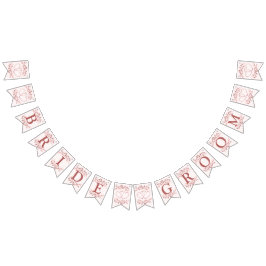 Bandeirinha Festa de casamento de boas-vindas, Peach Rosa Deco