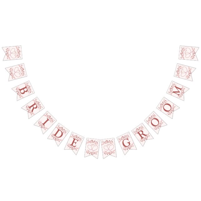 Bandeirinha Festa de casamento de boas-vindas, Peach Rosa Deco (Todos)