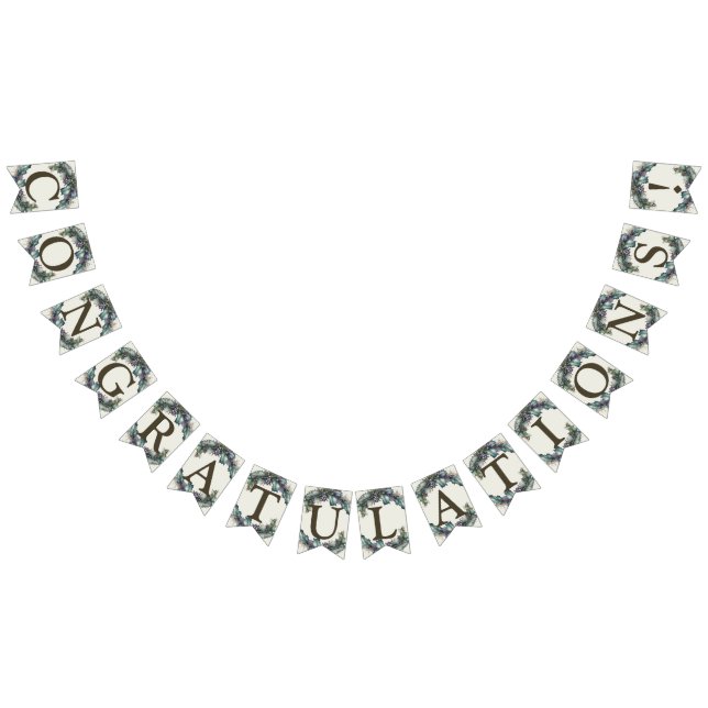 Bandeirinha Festa de casamento de boas-vindas, Roxo Verde deix (Todos)