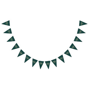 Bandeirinha Festa de Casamento Verde Esmeralda