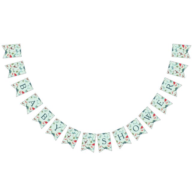 Bandeirinha Festa de Chá de fraldas do Dinossauro Azul (Todos)