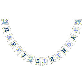 Bandeirinha Festa de Dino de Aniversário do Dinossauro Azul Ac