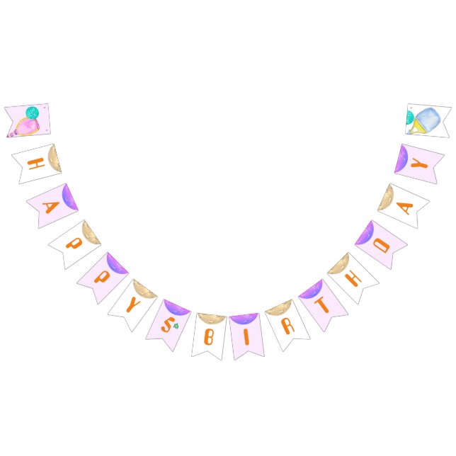 Bandeirinha Festa de Esportes Aquarela Tema de Pickleball Aniv (Todos)