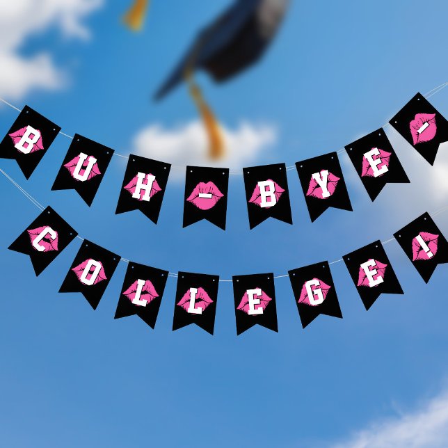 Bandeirinha Festa de formatura Bunting Flags Buh Bye College (Buh Bye College! Fun bunting flags for your graduation party!)