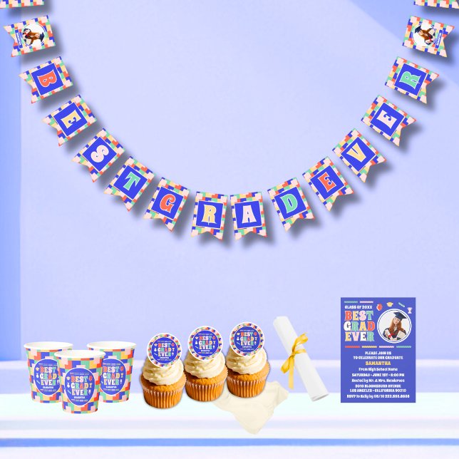 Bandeirinha Festa de Formatura com Foto de Melhor Graduado Ret (Criador carregado)