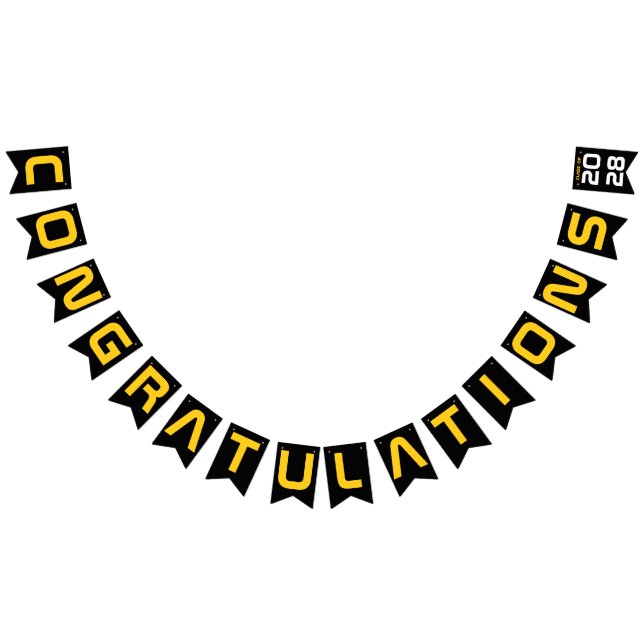 Bandeirinha Festa de Formatura de Parabéns Preto e Dourado Mod (Todos)