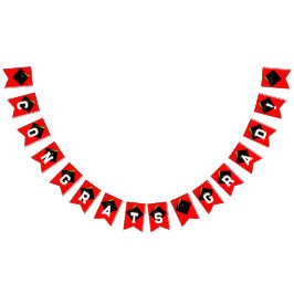 Bandeirinha Festa de Formatura Parabéns Vermelho