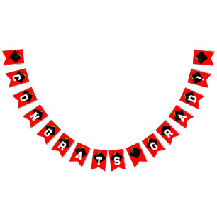 Bandeirinha Festa de Formatura Parabéns Vermelho