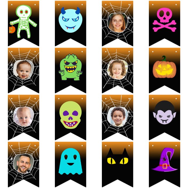 Bandeirinha Festa de Foto Personalizada 6 Festa de Halloween F (Criador carregado)