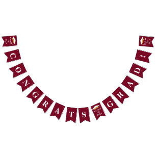 Bandeirinha Festa de Graduação Burgundy 2026