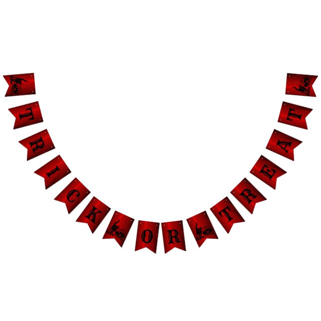 Bandeirinha Festa de Halloween Mau Black Cat Pumpkin Red Scary (Todos)