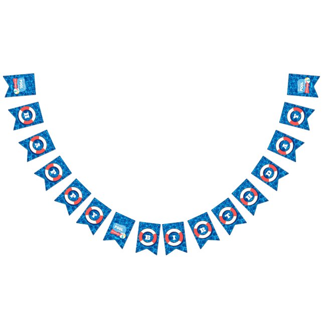 Bandeirinha Festa de Nadação de Verão Blue Tropical Birday (Todos)