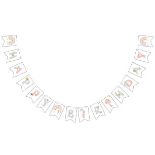 Bandeirinha Festa de primeiro aniversario da Garota do Arco-Ír