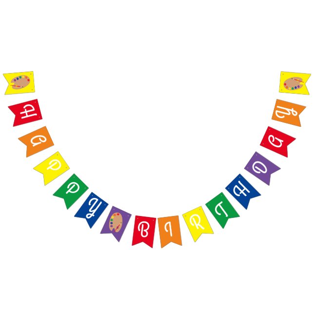 Bandeirinha Festa de primeiro aniversario da Paleta de Pintura (Todos)