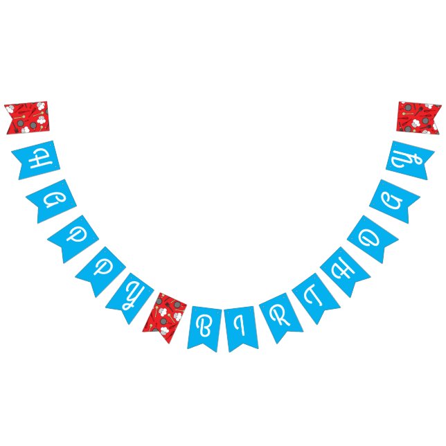 Bandeirinha Festa de primeiro aniversario de Cozinhar de Chef (Todos)