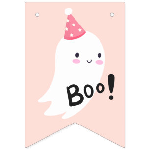 Bandeirinha Festa de primeiro aniversario Fantasma de Feliz Di