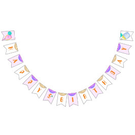 Bandeirinha Festa Desportiva Pickleball em Aquarela Pensava An