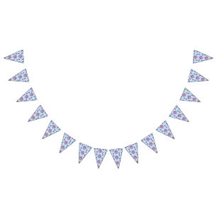 Bandeirinha Festa Floral do Pastel Azul Shabby