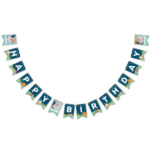 Bandeirinha Festa Personalizada de 3 Fotos do Acampamento de A