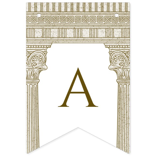 Bandeirinha Festa Romana da Toga com colunas de templo elegant (Terceira bandeira)