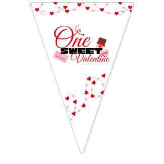 Bandeirinha First Birthday Valentine’s Day Banner