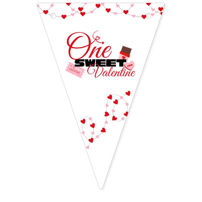 Bandeirinha First Birthday Valentine’s Day Banner (Primeira Bandeira)