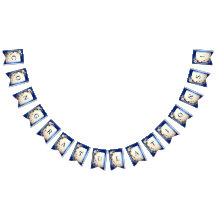 Flâmula de Embelezamento Floral Azul Branco
