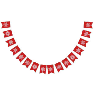 Bandeirinha Floco de neve branco-gelo em CSnowflake Natal Wint