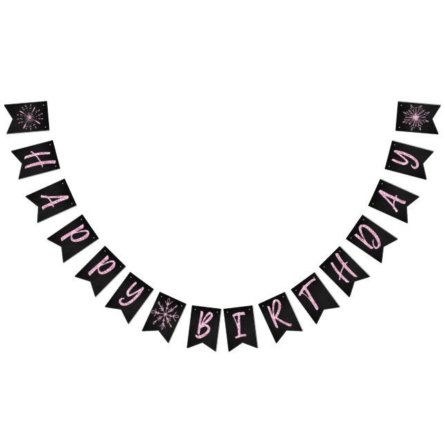 Bandeirinha Flocos de neve do inverno Onederland Bday (Todos)