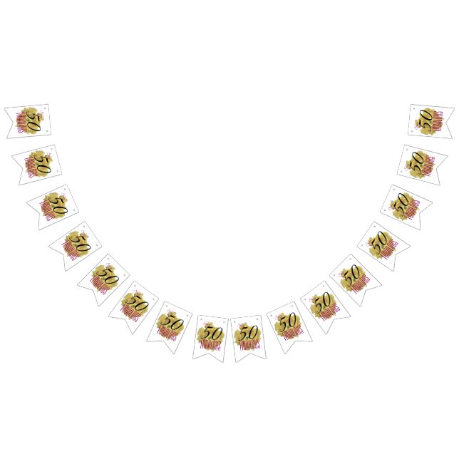 Bandeirinha Flor amarelo de cacto 50 e aniversário fabuloso (Todos)