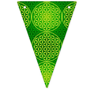 Bandeirinha Flor da vida - padrão do selo - verde