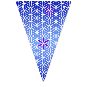 Bandeirinha Flor de Vida - Prenda sem soldadura - azul