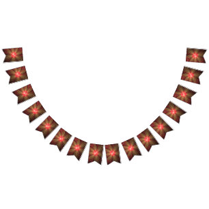 Bandeirinha Flor fractal de fanfarrão vermelho