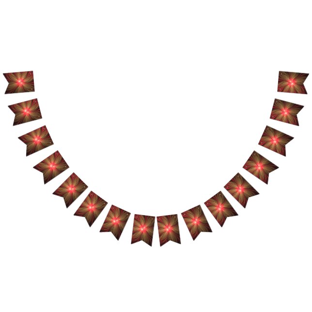 Bandeirinha Flor fractal de fanfarrão vermelho (Todos)