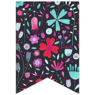 Bandeirinha Flor Meadow Watercolor Dark