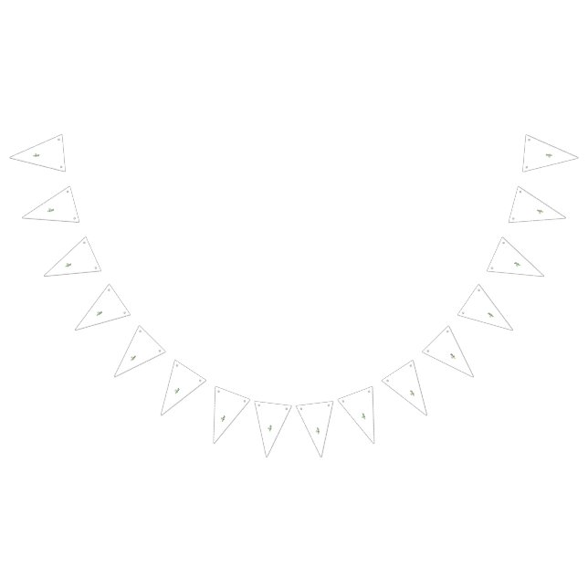 Bandeirinha Flor verde ornamentada com centro vermelho, folhas (Todos)