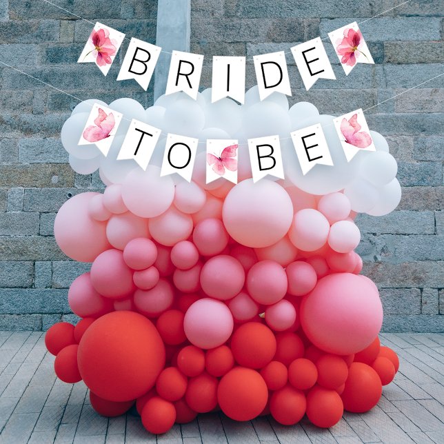 Bandeirinha Floral Borboletas Bunting Banner para Chá de Noiva (Criador carregado)