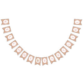 Bandeirinha Floral Carriage Welcome Baby Girl | Blush Pink