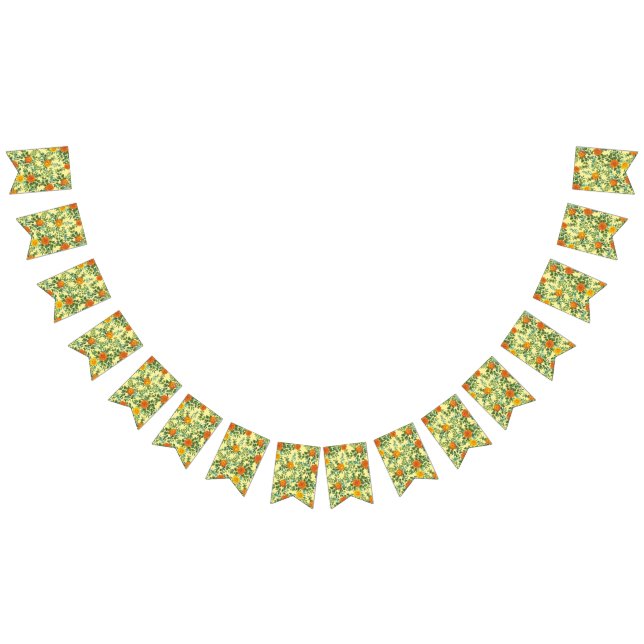 Bandeirinha Floral de Casamento Laranja Amarelo (Todos)