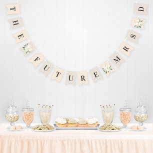 Bandeirinha Floral Greenery Wedding Future Peach Beige
