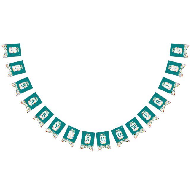 Bandeirinha Floral Mason Jar Chá de fraldas (Todos)