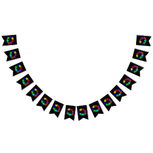 Bandeirinha Floral Rainbow Love Hearts Bunting Flags