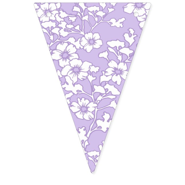 Bandeirinha Floral Trellis White - Purple (Primeira Bandeira)