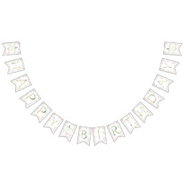 Bandeirinha Floral Watercolor Alphabet ABC Aniversário