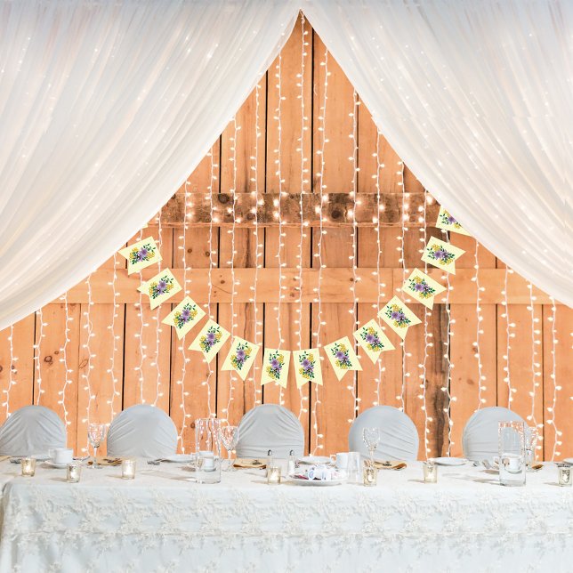 Bandeirinha Flores de Lavanda de abelha amarela (Criador carregado)